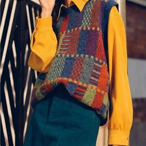 Colorful Patchwork Sweater Vest